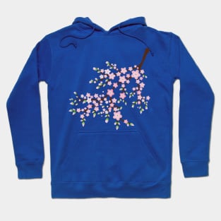 Branch with pink blossoms and flower butts Hoodie